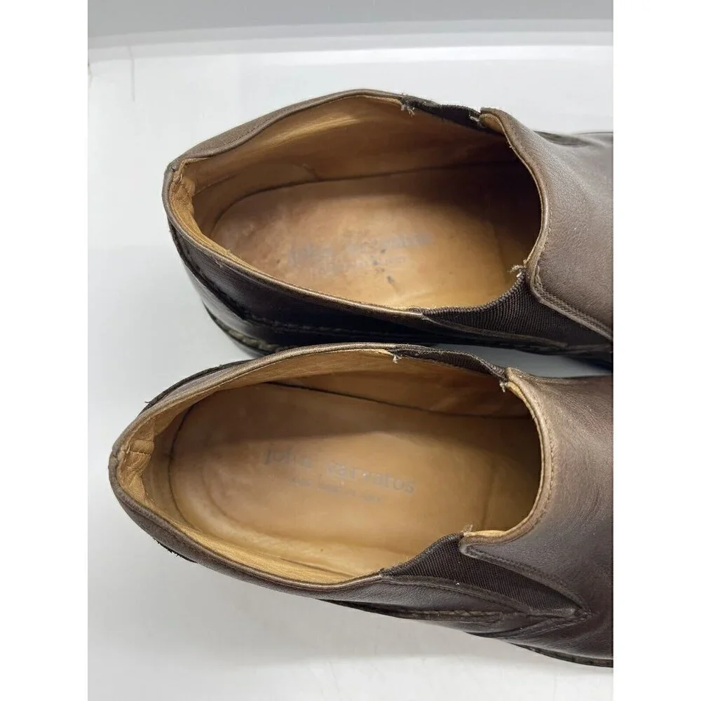 John Varvatos Men Brown Leather Slip On Oxfords Dress Shoes Sz 9 Loafers Neolite